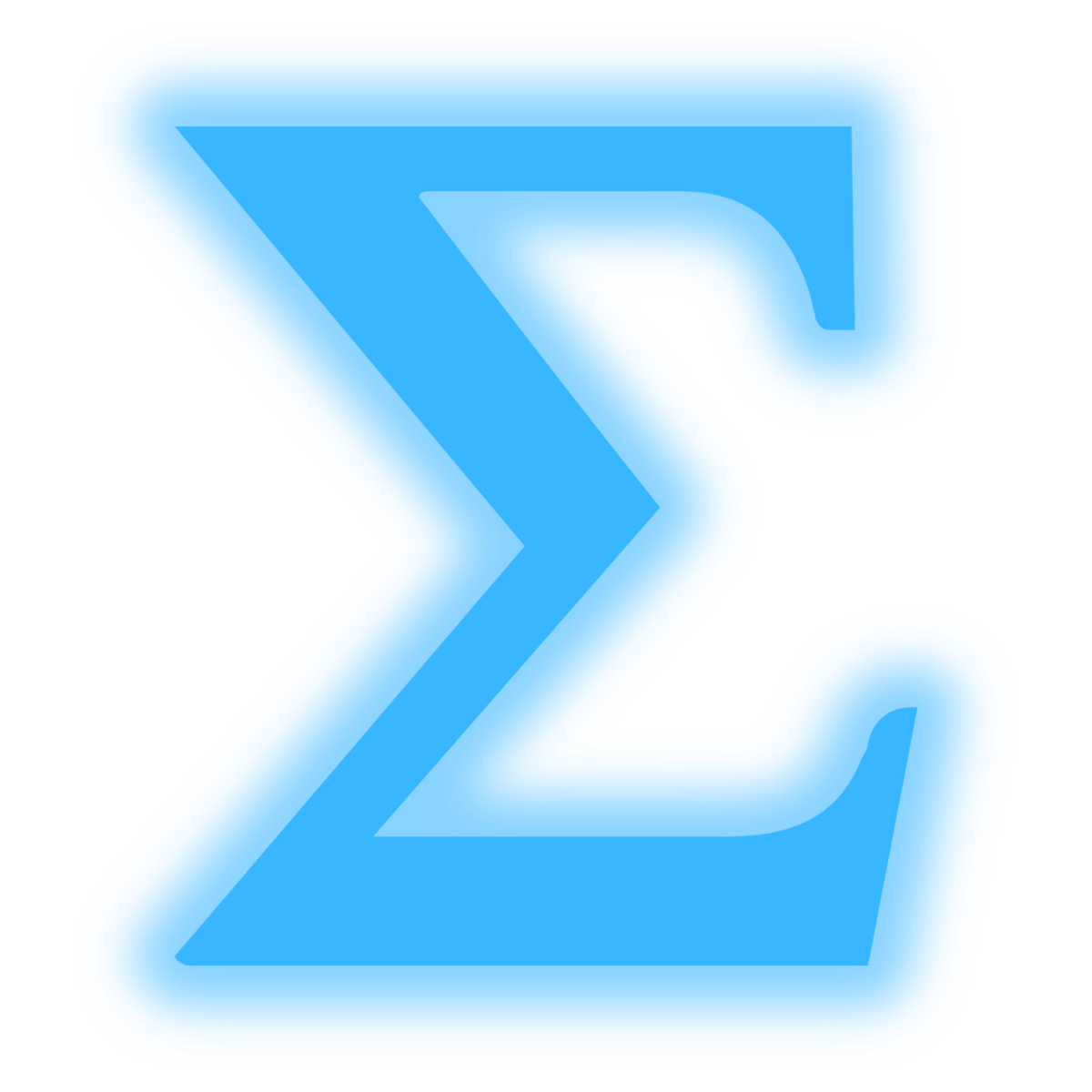 LUMINA3ai logo, a glowing blue summation symbol